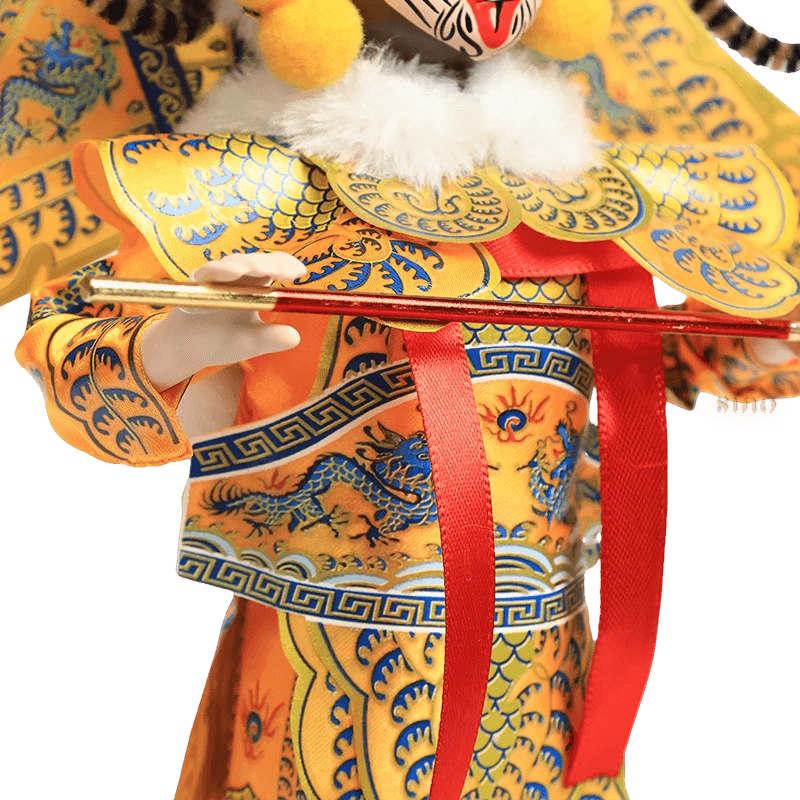 9-Inch Vintage Chinese Dolls - Handmade Peking Opera Wukong Art Collectible - SinoCultural -- XОK090E