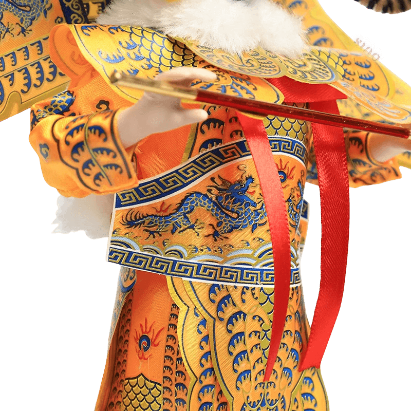 9-Inch Vintage Chinese Dolls - Handmade Peking Opera Wukong Art Collectible - SinoCultural -- XОK090E