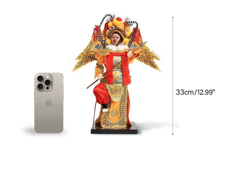 12-Inch Vintage Chinese Dolls - Handmade Peking Opera Wukong Art Collectible - SinoCultural -- JH1256