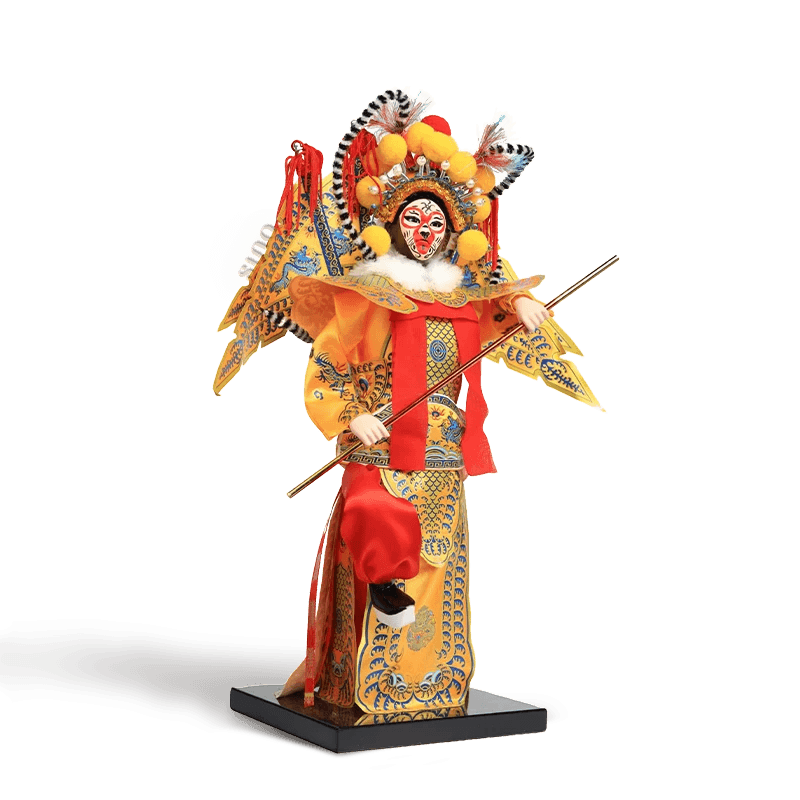 12-Inch Vintage Chinese Dolls - Handmade Peking Opera Wukong Art Collectible - SinoCultural -- JH1256