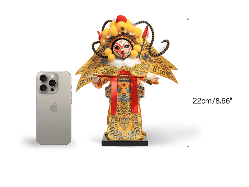 9-Inch Vintage Chinese Dolls - Handmade Peking Opera Wukong Art Collectible - SinoCultural -- XОK090E