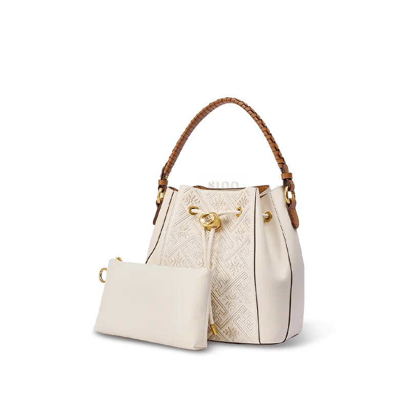 Luxury Traditional Wanj Pattern Embroidered Leather Convertible Backpack & Tote - SinoCultural -- P120776