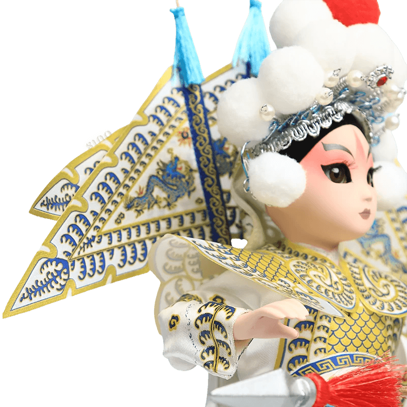 9-Inch Handmade Chinese Doll – Peking Opera Martial Yang Zongbao Collectible - SinoCultural -- XJK0903