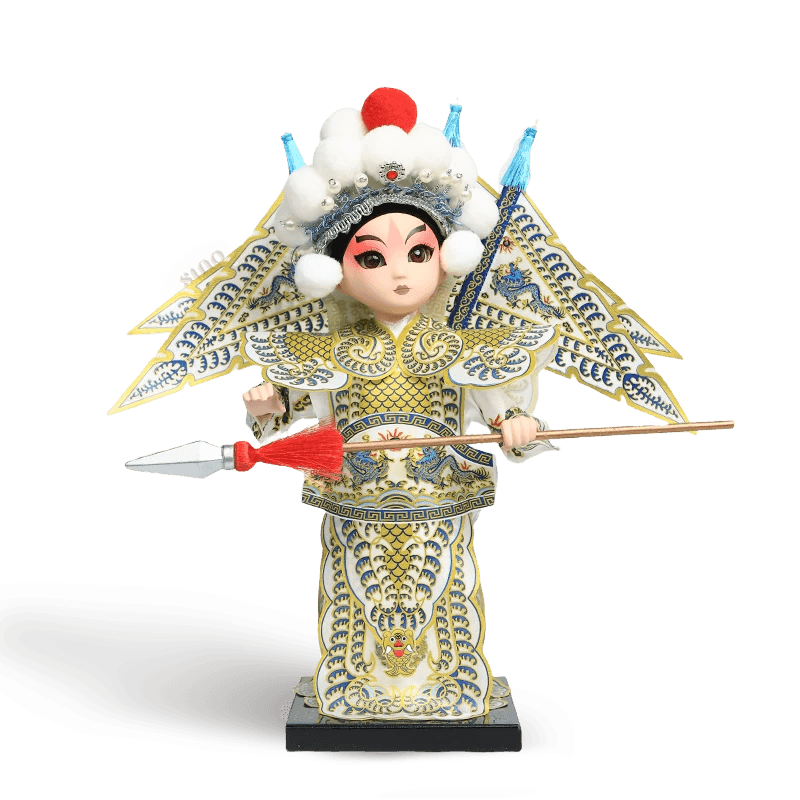 9-Inch Handmade Chinese Doll – Peking Opera Martial Yang Zongbao Collectible - SinoCultural -- XJK0903