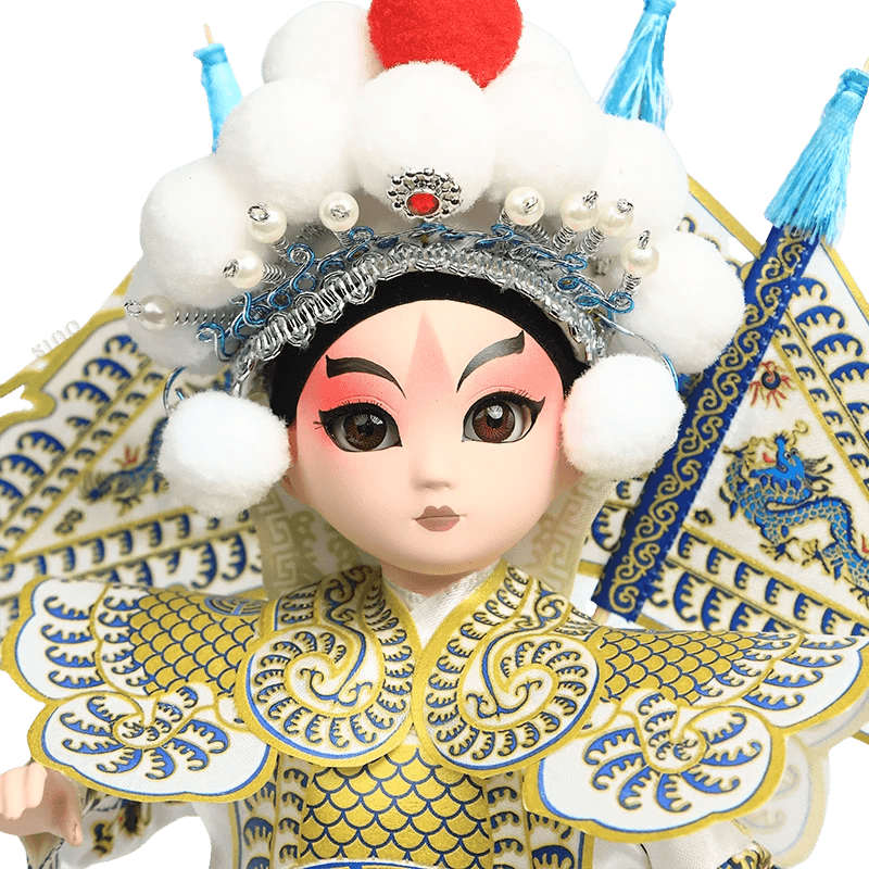 9-Inch Handmade Chinese Doll – Peking Opera Martial Yang Zongbao Collectible - SinoCultural -- XJK0903