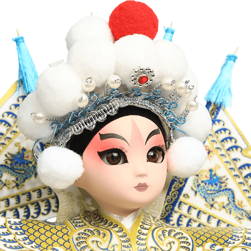 9-Inch Handmade Chinese Doll – Peking Opera Martial Yang Zongbao Collectible - SinoCultural -- XJK0903