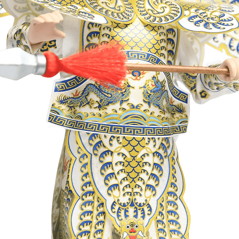9-Inch Handmade Chinese Doll – Peking Opera Martial Yang Zongbao Collectible - SinoCultural -- XJK0903