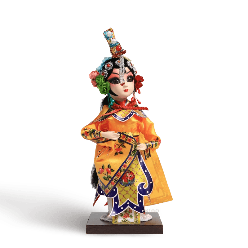 9-Inch Handmade Chinese Doll – Peking Opera Consort Yu Character Collectible - SinoCultural -- XJK0905
