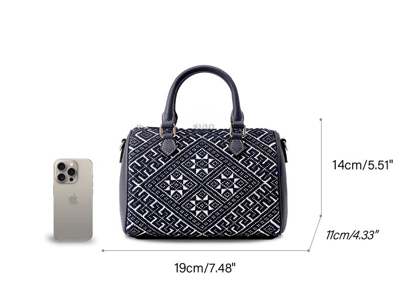 Zhuang Brocade Flying Swallow Embroidered Tote Bag - SinoCultural -- FJ110686
