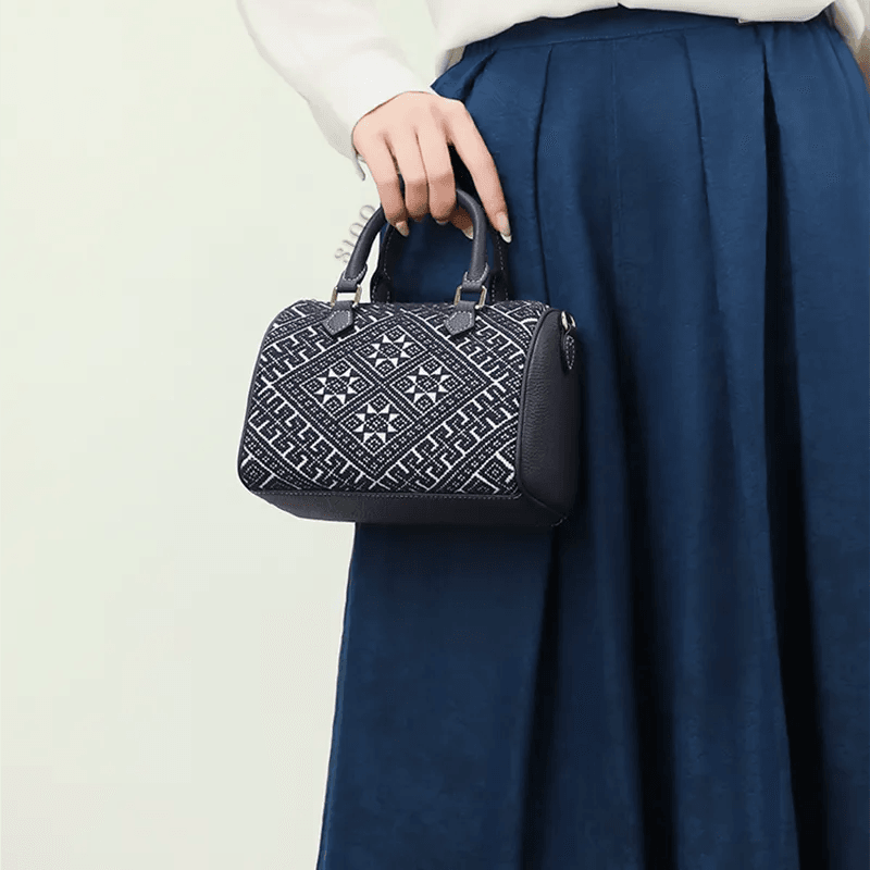 Zhuang Brocade Flying Swallow Embroidered Tote Bag - SinoCultural -- FJ110686