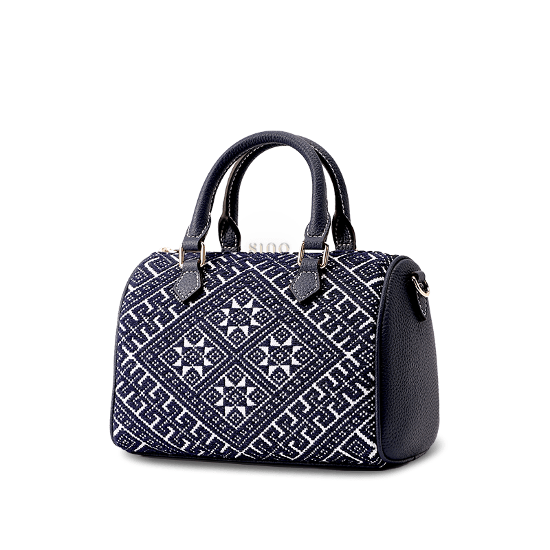 Zhuang Brocade Flying Swallow Embroidered Tote Bag - SinoCultural -- FJ110686