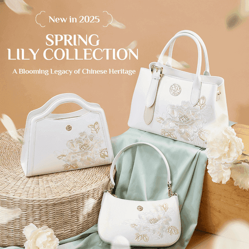 Spring Styling with White Orchid and Lotus Hand - Embroidered Handbag - SinoCultural