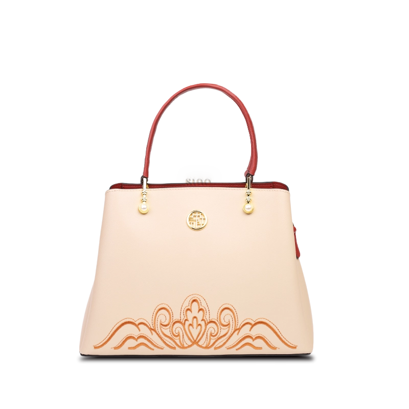 Embroidery Genuine Leather Elegant Crossbody Bag - SinoCultural