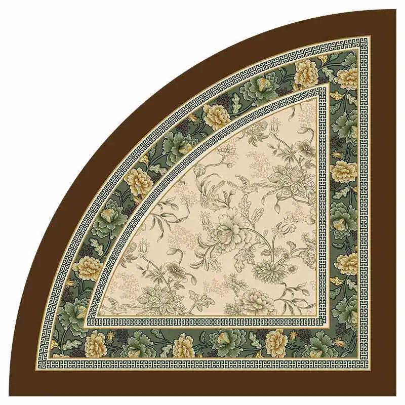 Chinoiserie Absorbent Bathroom Mat Anti-Slip Fan-Shaped Rug - SinoCultural