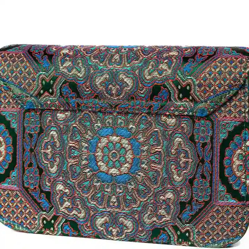 Song Brocade Leather Luxurious Clutch Handbag