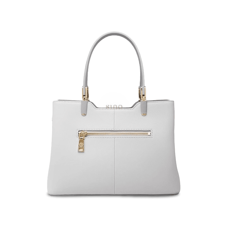 Embroidery Leather Grey Tote Bag Azalea Women Handbag - SinoCultural