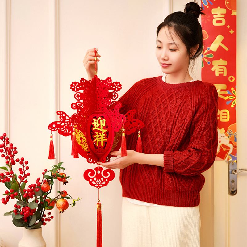 Chinese New Year 2025 Red Lantern Hanging Decoration - SinoCultural