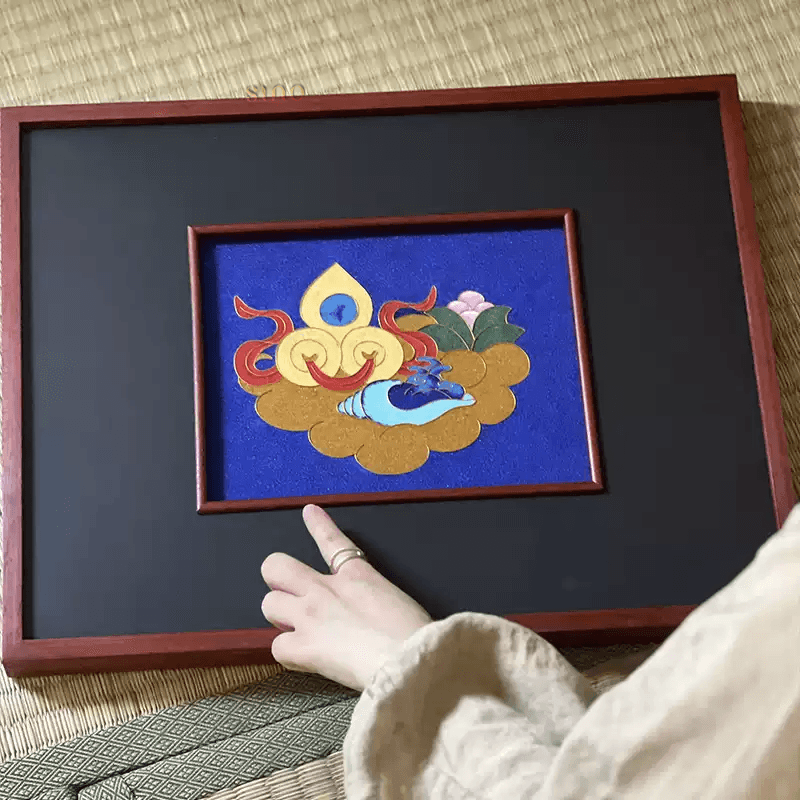 Intangible Heritage Cloisonné Enamel Klein Blue Decorative Painting - SinoCultural -- JN1104 - 