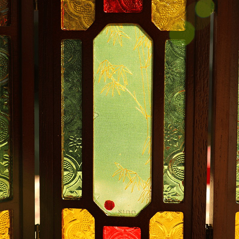 Hand-Embroidered Cantonese Mansion Window Ornament in Sandalwood Frame - SinoCultural -- BXL06WCS174A08 - 