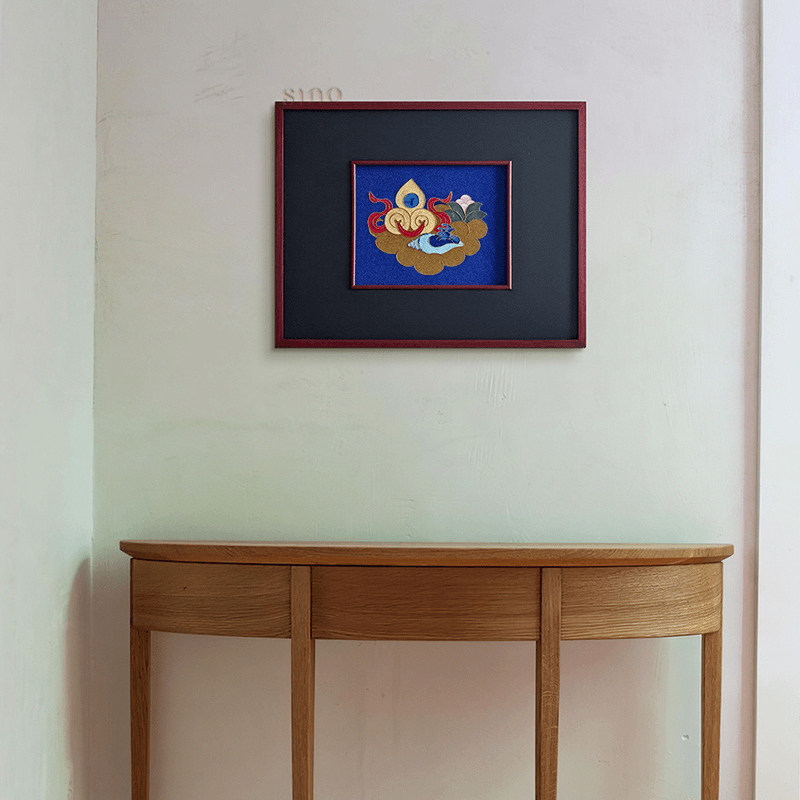 Intangible Heritage Cloisonné Enamel Klein Blue Decorative Painting - SinoCultural -- JN1104 - 