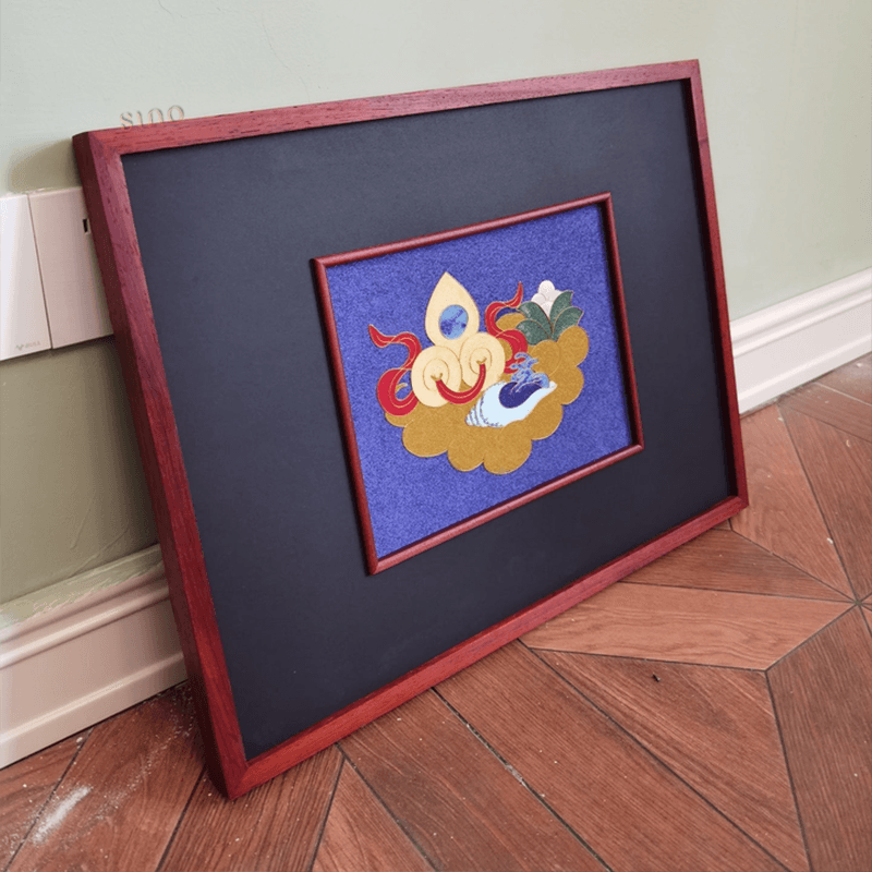 Intangible Heritage Cloisonné Enamel Klein Blue Decorative Painting - SinoCultural -- JN1104 - 