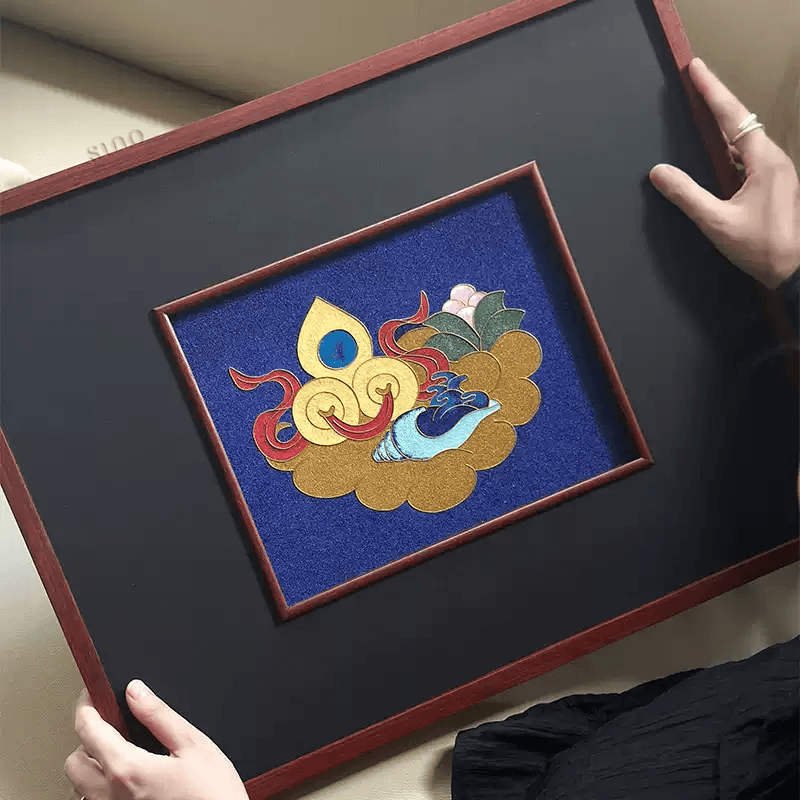 Intangible Heritage Cloisonné Enamel Klein Blue Decorative Painting - SinoCultural -- JN1104 - 