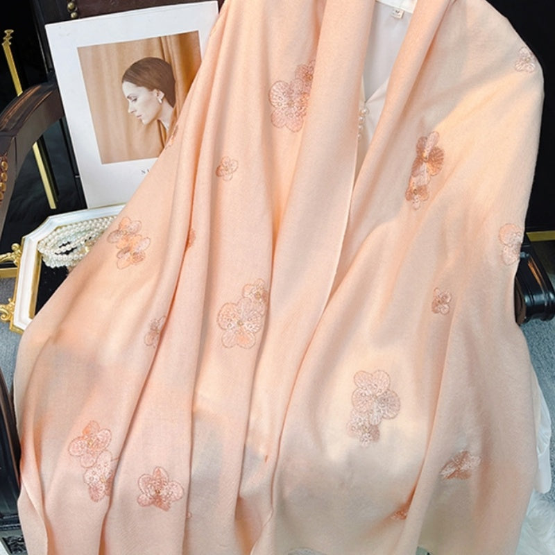 Embroidery Simple Elegance Cashmere Shawl Scarf 200*60