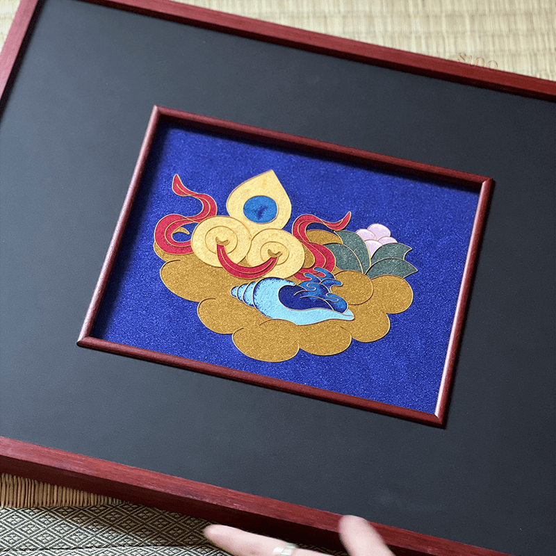 Intangible Heritage Cloisonné Enamel Klein Blue Decorative Painting - SinoCultural -- JN1104 - 
