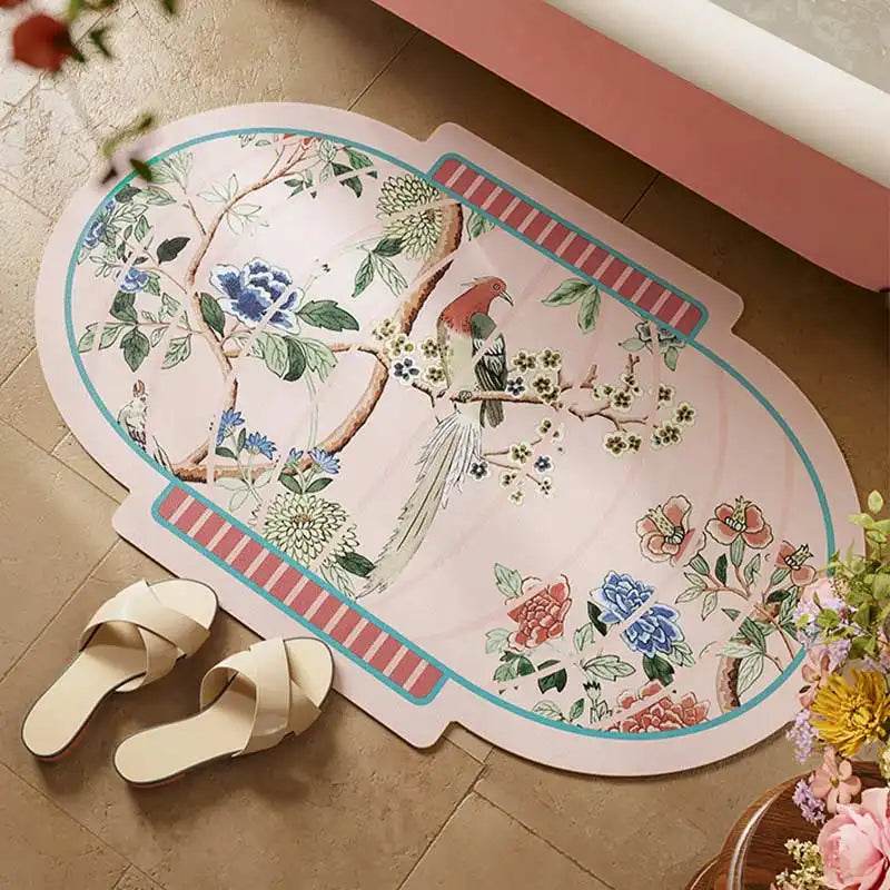 Chinoiserie Lantern-Shaped Absorbent Bathroom Mat Non-Slip Rug - SinoCultural