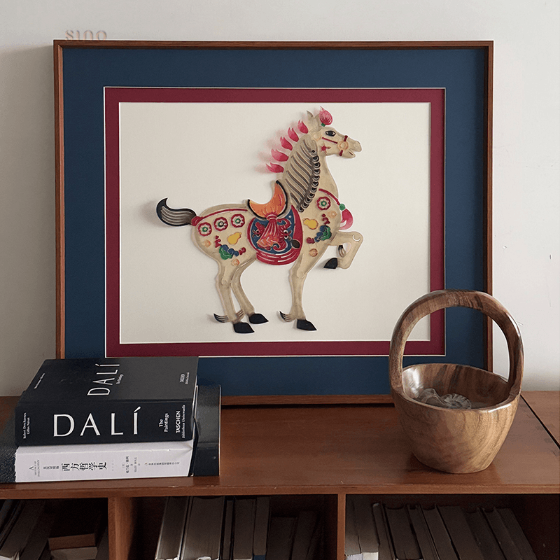 Intangible Heritage Shadow Puppetry Horse Decoration for Living Room - SinoCultural -- JN1102 - 