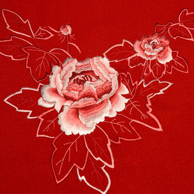 Su Embroidery Peony Cashmere Shawl Warm Winter Gift 200x70 cm - SinoCultural