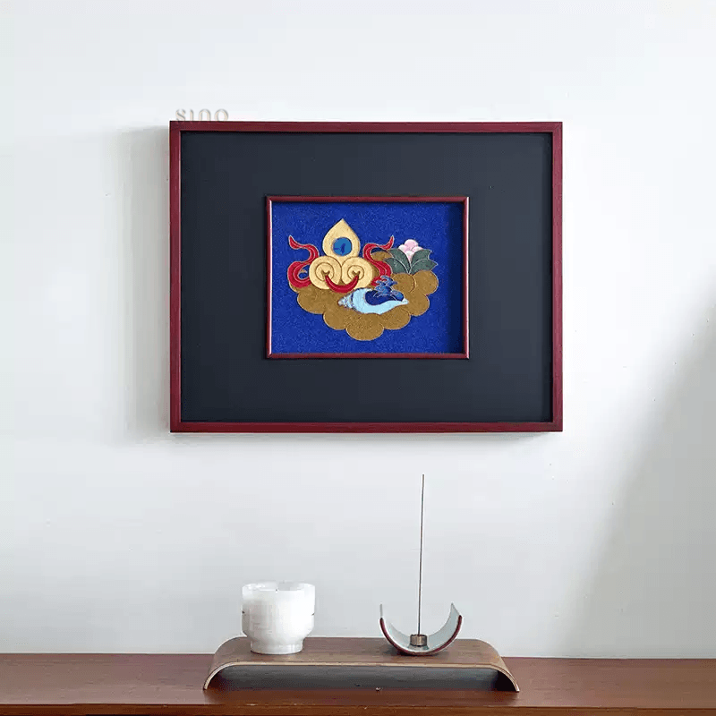 Intangible Heritage Cloisonné Enamel Klein Blue Decorative Painting - SinoCultural -- JN1104 - 