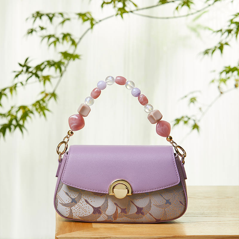 Brocade Jacquard Mulberry Silk Exquisite Handbag-Handbag-SinoCultural-Purple-Single Bag-P22028102-SinoCultural