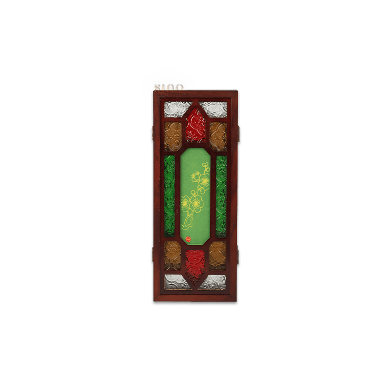 Hand-Embroidered Cantonese Mansion Window Ornament in Sandalwood Frame - SinoCultural -- BXL06WCS174A08 - 
