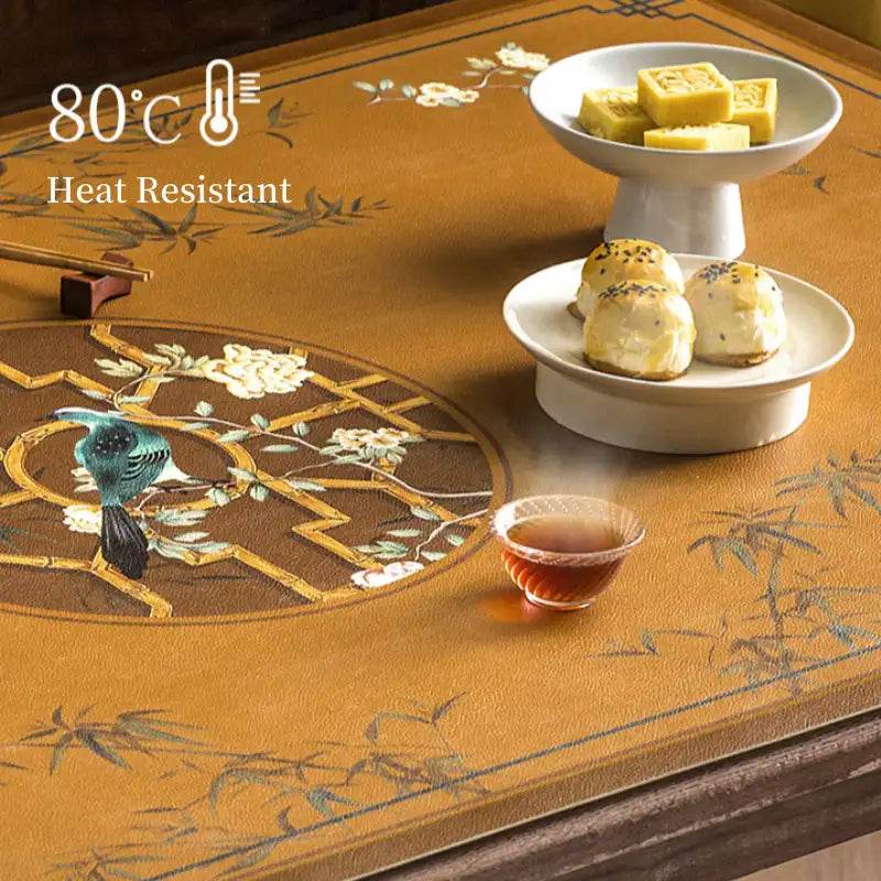 Chinoiserie Leather Waterproof Oil-proof Dining Table Mat - SinoCultural