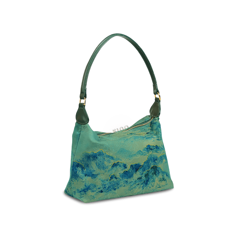 Xiangyunsha Silk Mulberry Silk Vintage Shoulder Bag - SinoCultural -- YSY1002Q - 