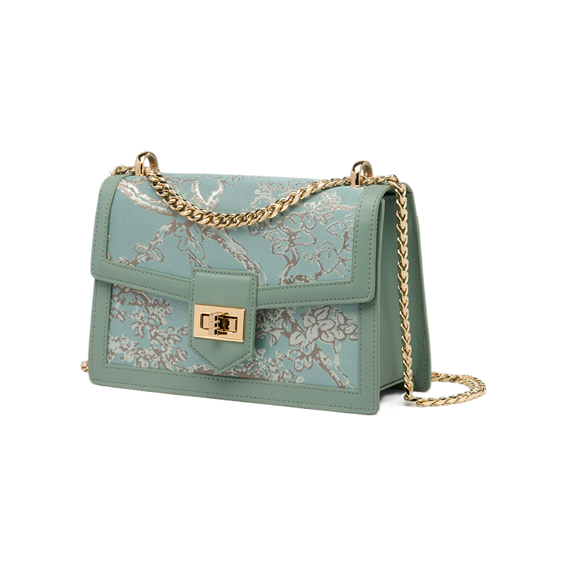 Embroidery Leather Shoulder Square Handbag Sacred Tree