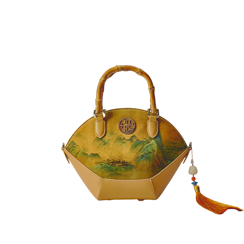 Chinese Painting Xiangyunsha Silk Tote Bag Designer Handbag - SinoCultural