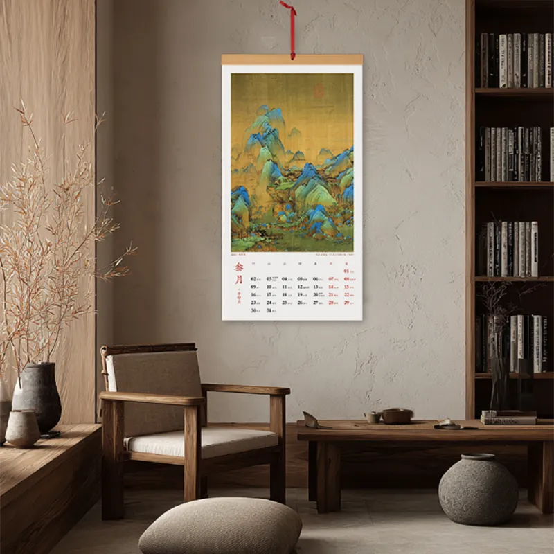 Tear-off calendar hanging on wall, ready for daily use with Fire Horse Year themes.