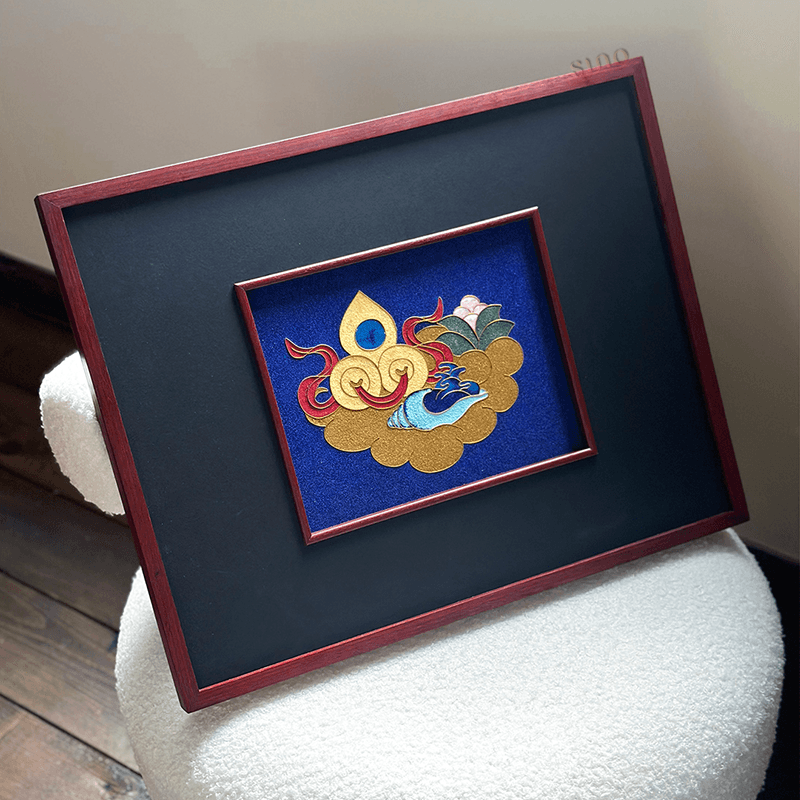 Intangible Heritage Cloisonné Enamel Klein Blue Decorative Painting - SinoCultural -- JN1104 - 