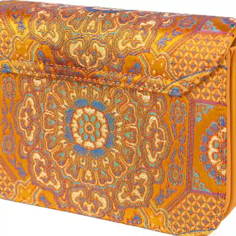 Song Brocade Leather Luxurious Clutch Handbag - SinoCultural