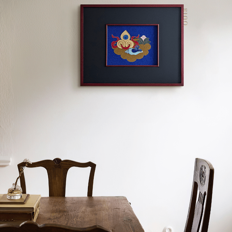 Intangible Heritage Cloisonné Enamel Klein Blue Decorative Painting - SinoCultural -- JN1104 - 