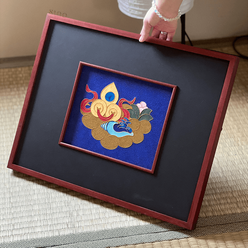Intangible Heritage Cloisonné Enamel Klein Blue Decorative Painting - SinoCultural -- JN1104 - 