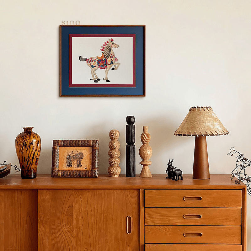 Intangible Heritage Shadow Puppetry Horse Decoration for Living Room - SinoCultural -- JN1102 - 