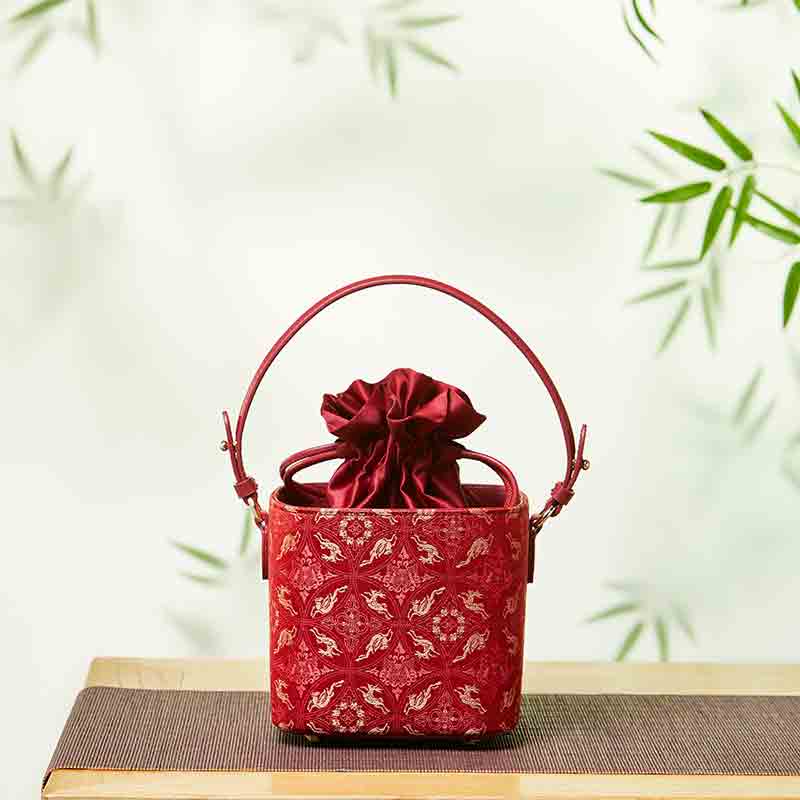 Song Brocade New Chinese Style Cube Bucket Bag