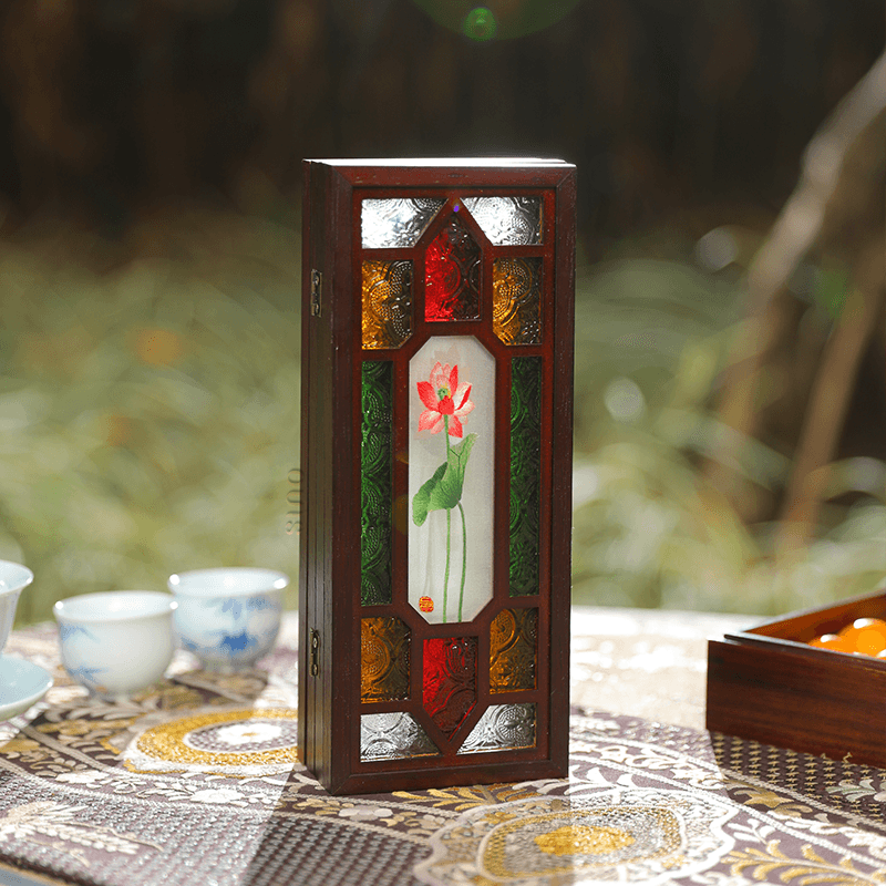 Handcrafted Embroidery Lotus Blossom Cantonese Mansion Window Ornament - SinoCultural -- BXL06WCS174A03 - 