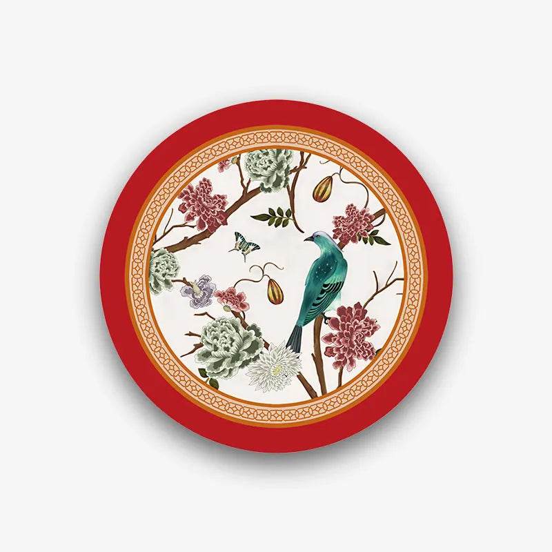 Chinoiserie Diatomite Absorbent Quick-Dry Non-Slip Round Coaster - SinoCultural