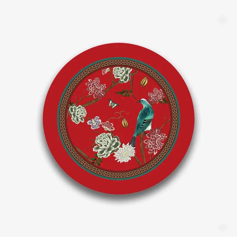 Chinoiserie Diatomite Absorbent Quick-Dry Non-Slip Round Coaster - SinoCultural
