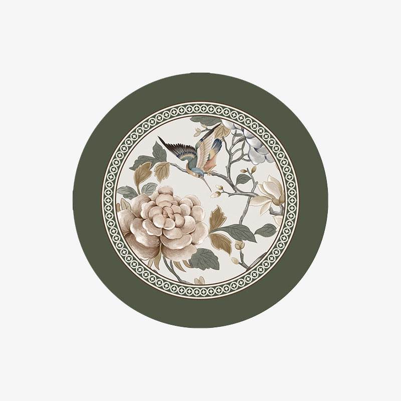 Chinoiserie Diatomite Absorbent Quick-Dry Non-Slip Round Coaster - SinoCultural -- TM026A16 - 