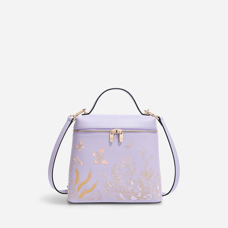 Embroidery Leather Butterfly Design Women Backpack-CXXB045P-SinoCultural